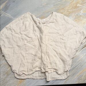 Sigrid Olsen Beige Women's Linen Blouse XL